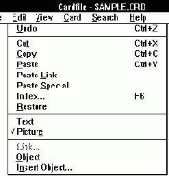 Cardfile  OLE-